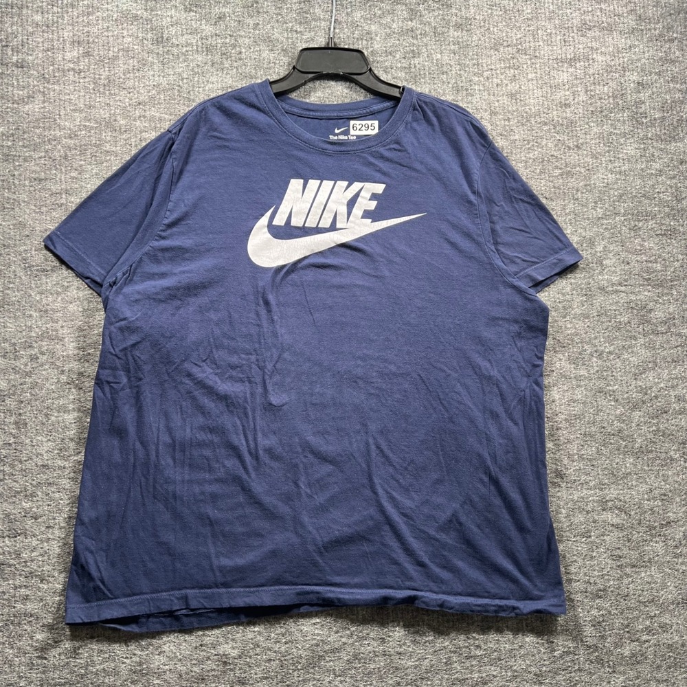 Nike Mens XXL Navy Blue Graphic Futura Logo Short Sleeve T-Shirt